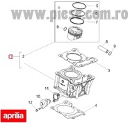 Set motor (kit cilindru) original Aprilia RS 125 Replica (17-20) - RX - SX 125 (17-20) - Tuono 125 ABS (17-20) 4T LC 125cc D58.00 bolt